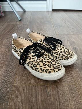 H&M Leopard Print Canvas Sneakers with Black Laces